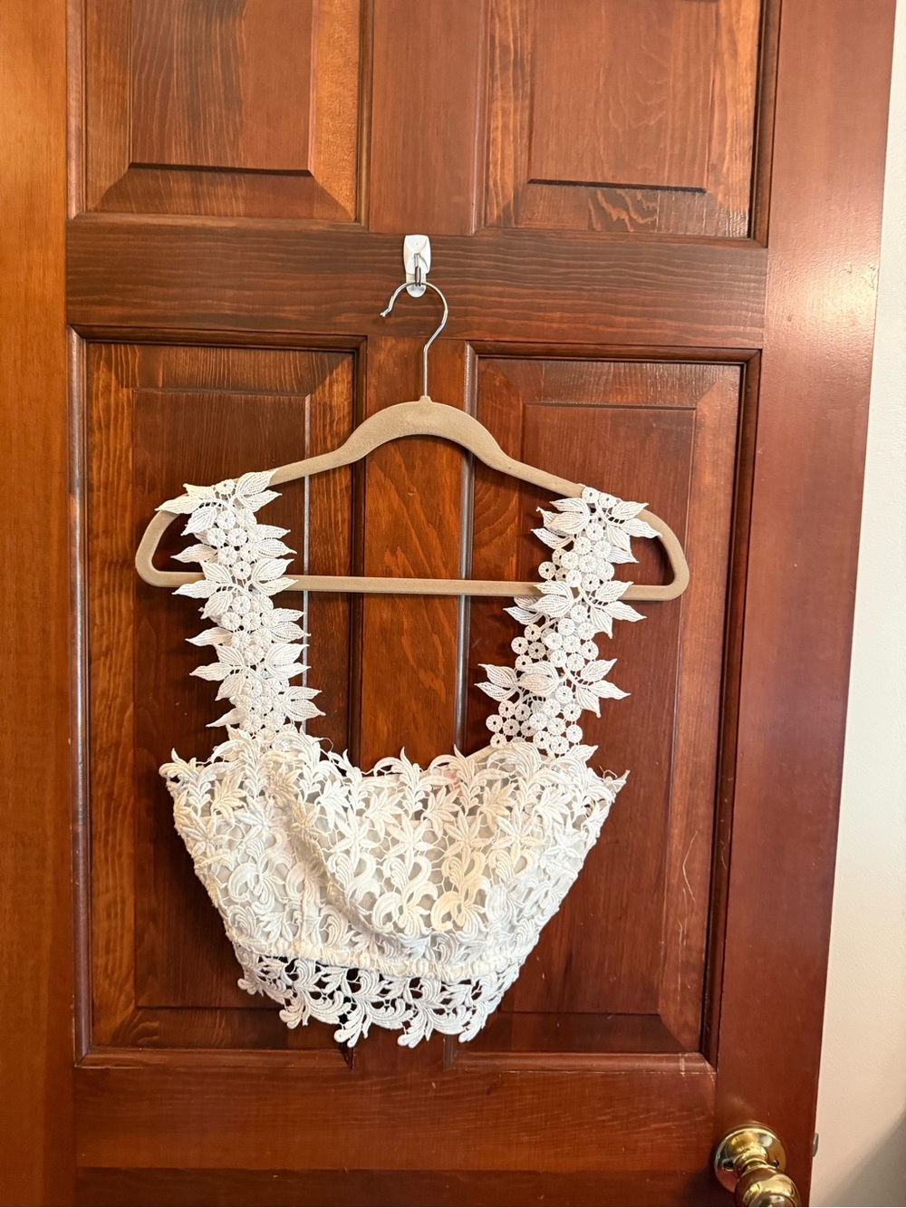 Luxxel White Floral Lace Bralette Crop Top - Picture 1 of 8
